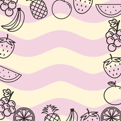Frame with doodle fruit vector 