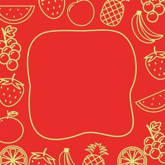 Frame with doodle fruit vector 