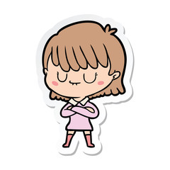 Obraz premium sticker of a cartoon woman