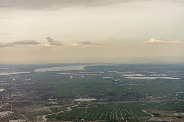 Netherlands, Hague, Schiphol, a large body of water with a mountain in the background