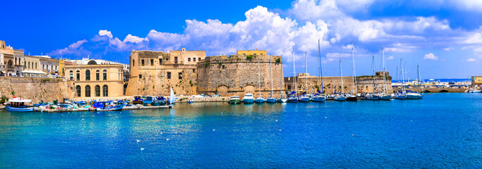 Landmarks of Puglia - old town of Gallipoli. south of Italy