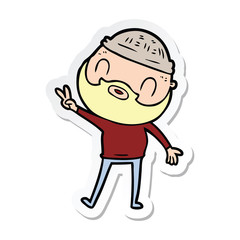 sticker of a cartoon bearded man