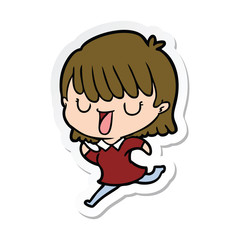 sticker of a cartoon woman