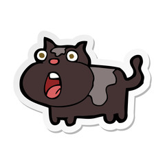 sticker of a cartoon shocked cat