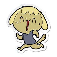 sticker of a cute cartoon dog