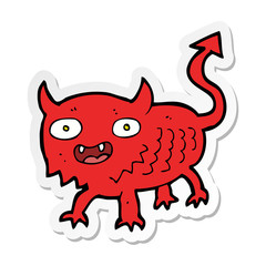 sticker of a cartoon little demon