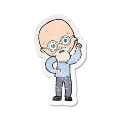 retro distressed sticker of a cartoon old man