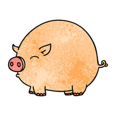 quirky hand drawn cartoon pig