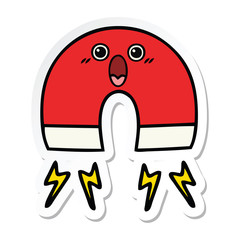 sticker of a cute cartoon magnet
