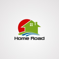 Fototapeta premium home road logo vector, icon, element, and template for company