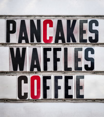 Retro Pancakes Diner Sign