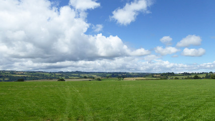 Springtime landscape near Hay on Wye, England.