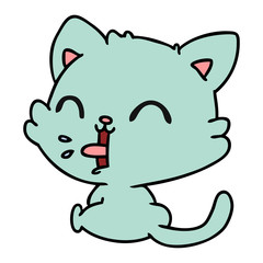 cartoon of cute kawaii cat