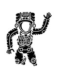 schwarz weltall winkender astronaut kosmonaut raumfahrer raumschiff rakete science fiction weltraumfahrer forscher fliegen schweben schwerelos raumanzug zukunft clipart comic cartoon design
