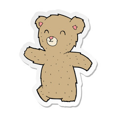 sticker of a cute cartoon teddy bear
