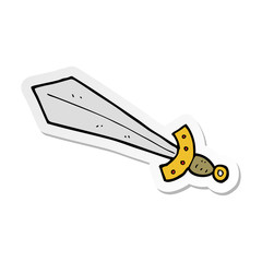 sticker of a cartoon sword