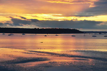 Fototapeta premium Summer sunset over Brownsea island in Dorset, England.