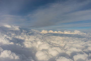 View from the sky, cloud, a group of clouds in the sky