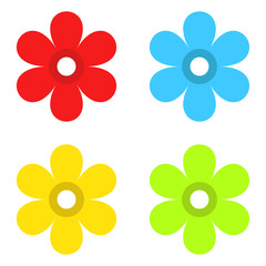 Set of Flowers. Beautiful flowers. Multicolored flowers. White background. Vector illustration EPS 10.