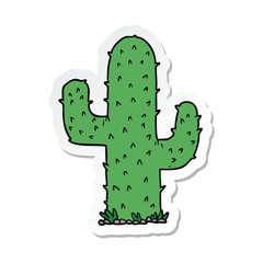 sticker of a cartoon cactus