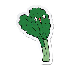 sticker of a cartoon salad leaves