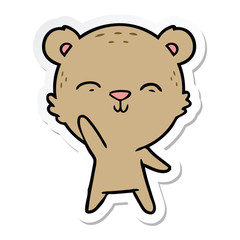 Obraz na płótnie Canvas sticker of a happy cartoon bear
