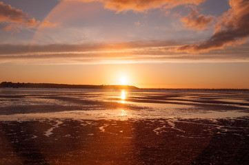 Fototapeta na wymiar Sunset along Poole harbour in Dorset, England.