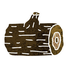 quirky retro illustration style cartoon wooden log