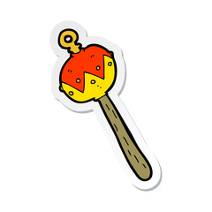 sticker of a cartoon old rattle