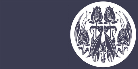 vector tulip ornament. decorative ornament withe flower