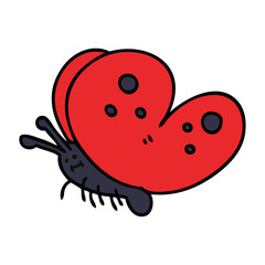 quirky hand drawn cartoon butterfly