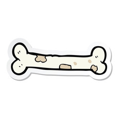 sticker of a cartoon bone