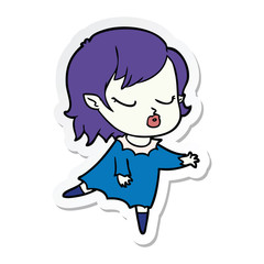 sticker of a cute cartoon vampire girl