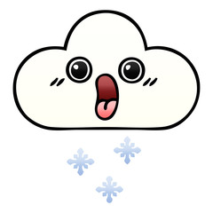 gradient shaded cartoon snow cloud