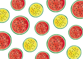 スイカ水彩テクスチャ