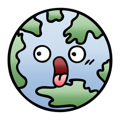 gradient shaded cartoon planet earth