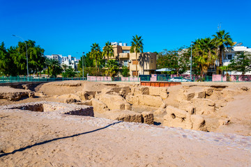 Ruins of an ancient church of Ayla in Aqaba, Jordan