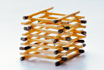 Pile of burnt match sticks