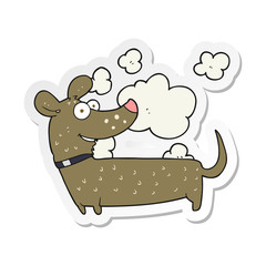 sticker of a cartoon happy dog