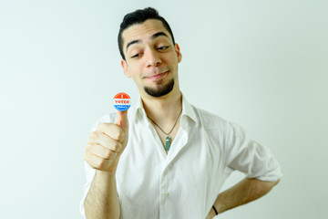 Young Latin man proud after voting in his first American elections
