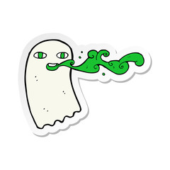 sticker of a cartoon gross ghost