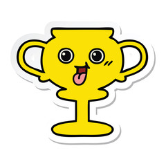 sticker of a cute cartoon trophy