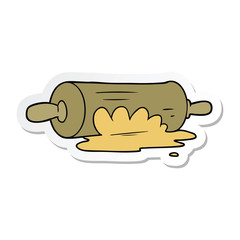 sticker of a cartoon rolling pin