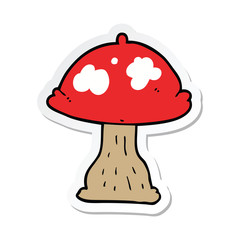 sticker of a cartoon mushroom