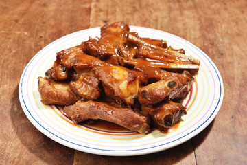 Fried spareribs wuxi style, Chinese food 