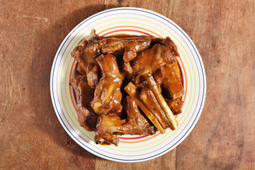 Fried spareribs wuxi style, Chinese food 