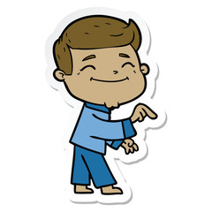 sticker of a happy cartoon man