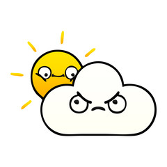 gradient shaded cartoon sunshine and cloud
