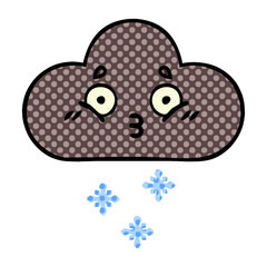 comic book style cartoon storm snow cloud