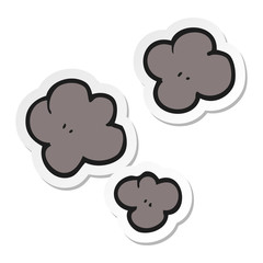 sticker of a cartoon smoke cloud symbol